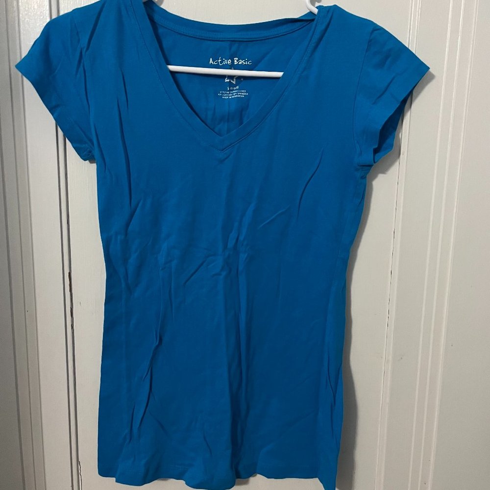 Blue V-neck